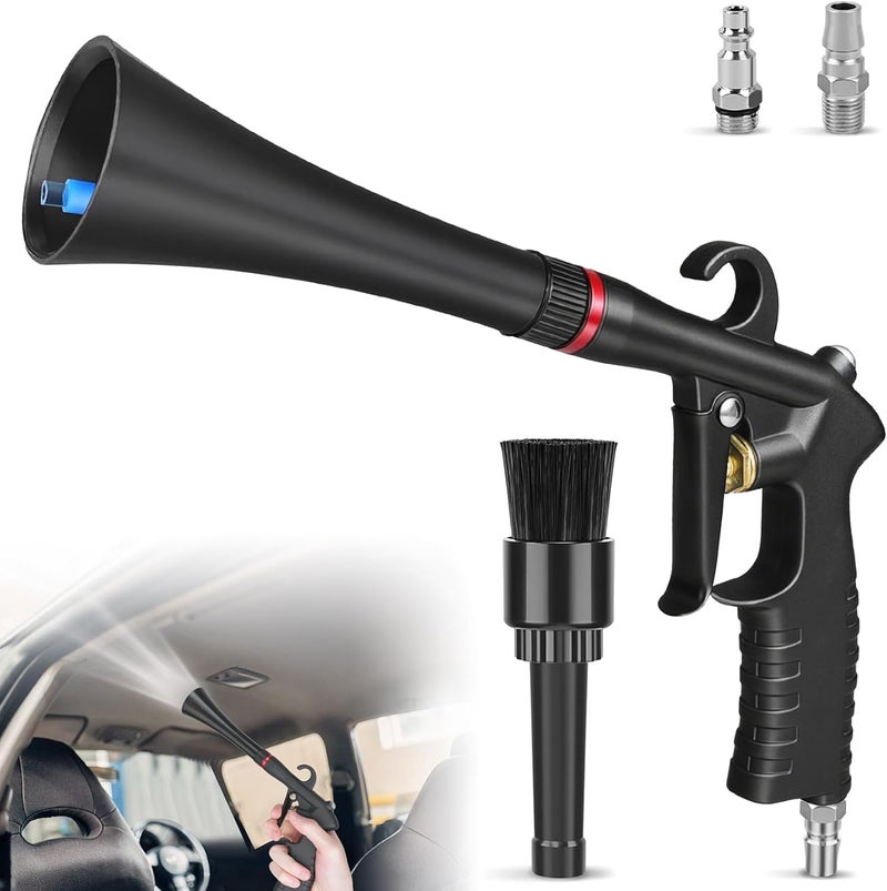 Senduzll Tornado Car Cleaning Gun, Dry Car Detailing Tools, Aluminum Alloy Bearing Nozzlefor, Car Quickly Blasts Dirt and Dust Works with Air Compressor (Black) - Image 1